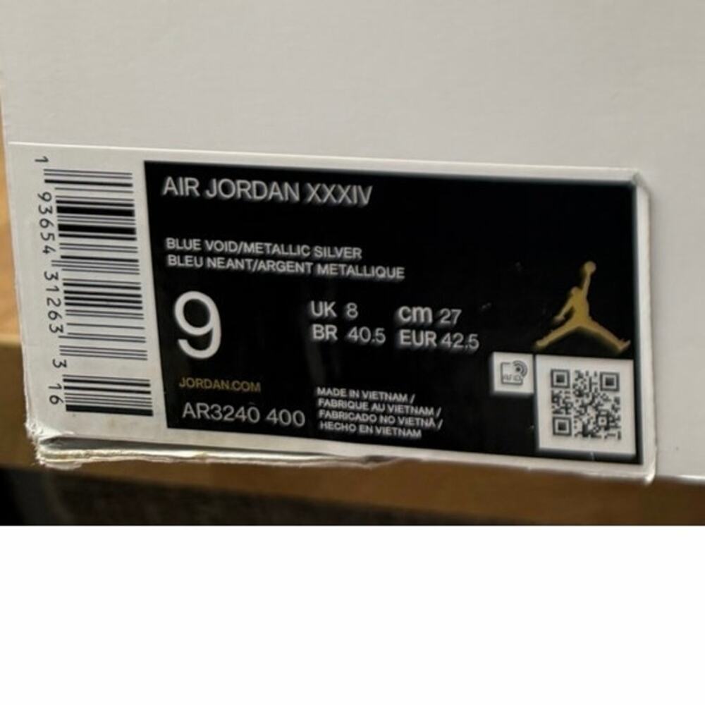 Nike Air Jordan 34 Blue Void Size 9 Mens Basketball Shoes - Picture 13 of 16